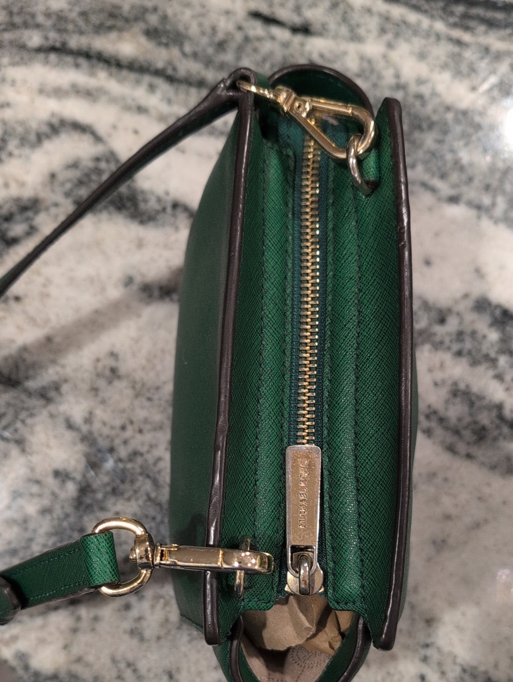 Michael Kors Green Crossbody Bag with Gold Hardware - Picture 6 of 9